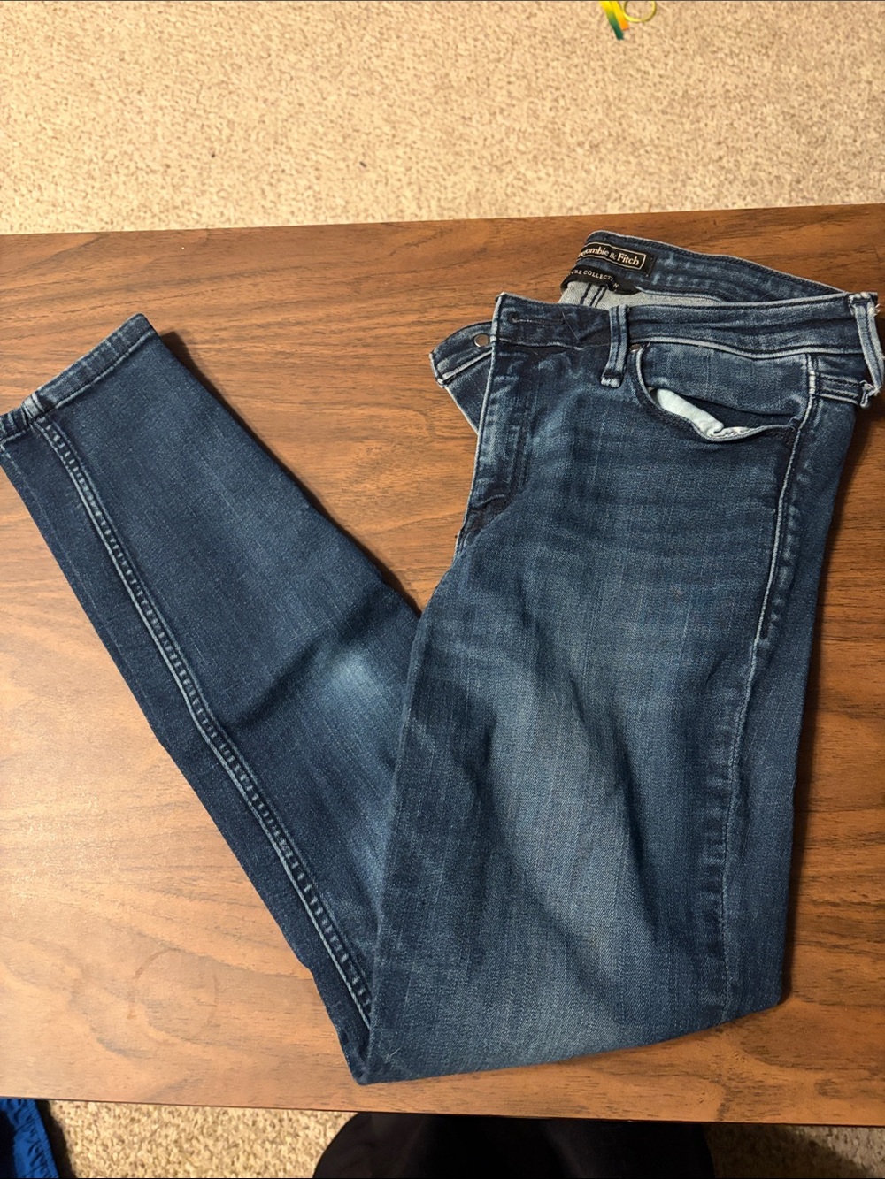 Abercrombie & Fitch Women's Dark Blue Skinny Jeans